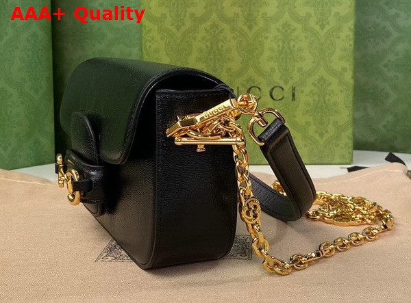 Gucci Horsebit 1955 Small Shoulder Bag in Black Leather 735178 Replica