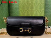 Gucci Horsebit 1955 Small Shoulder Bag in Black Leather 735178 Replica