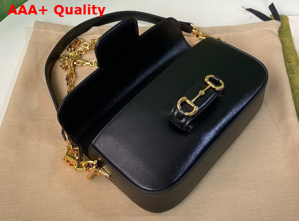 Gucci Horsebit 1955 Small Shoulder Bag in Black Leather 735178 Replica