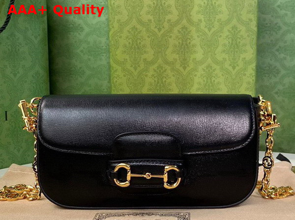 Gucci Horsebit 1955 Small Shoulder Bag in Black Leather 735178 Replica