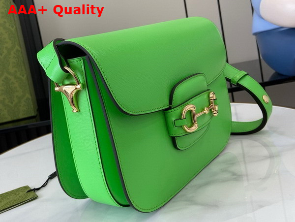 Gucci Horsebit 1955 Small Shoulder Bag in Electric Green Leather 602204 Replica