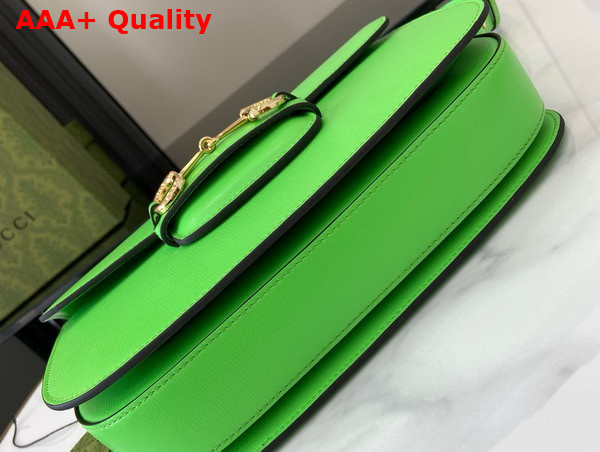 Gucci Horsebit 1955 Small Shoulder Bag in Electric Green Leather 602204 Replica