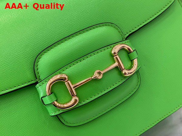 Gucci Horsebit 1955 Small Shoulder Bag in Electric Green Leather 602204 Replica