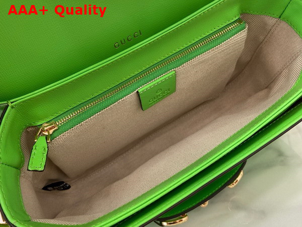 Gucci Horsebit 1955 Small Shoulder Bag in Electric Green Leather 602204 Replica