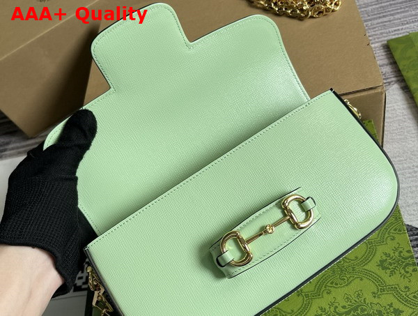 Gucci Horsebit 1955 Small Shoulder Bag in Light Green Leather 735178 Replica