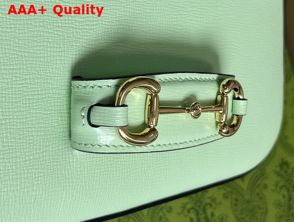 Gucci Horsebit 1955 Small Shoulder Bag in Light Green Leather 735178 Replica