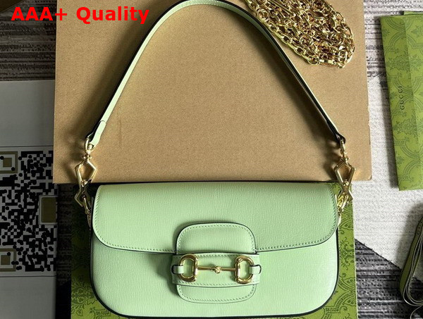 Gucci Horsebit 1955 Small Shoulder Bag in Light Green Leather 735178 Replica