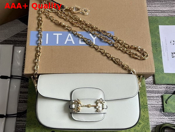 Gucci Horsebit 1955 Small Shoulder Bag in Mint Green Leather with Gold Toned Crystal Hardware 735178 Replica