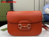 Gucci Horsebit 1955 Small Shoulder Bag in Orange Leather 602204 Replica