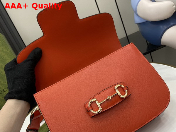 Gucci Horsebit 1955 Small Shoulder Bag in Orange Leather 602204 Replica