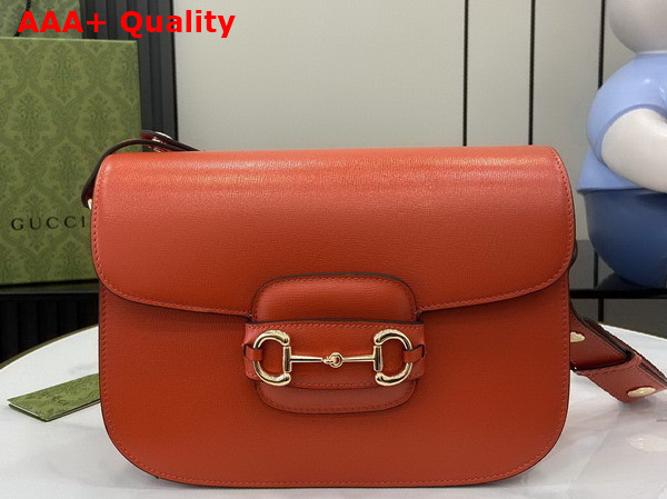 Gucci Horsebit 1955 Small Shoulder Bag in Orange Leather 602204 Replica