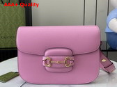 Gucci Horsebit 1955 Small Shoulder Bag in Pink Leather 602204 Replica