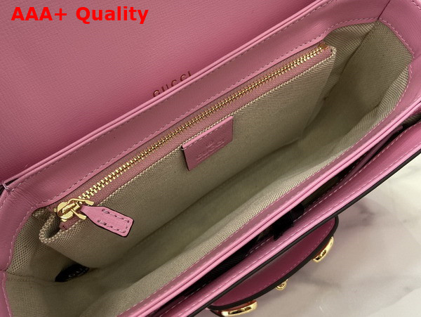 Gucci Horsebit 1955 Small Shoulder Bag in Pink Leather 602204 Replica