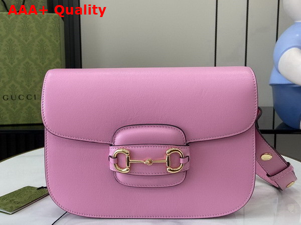 Gucci Horsebit 1955 Small Shoulder Bag in Pink Leather 602204 Replica