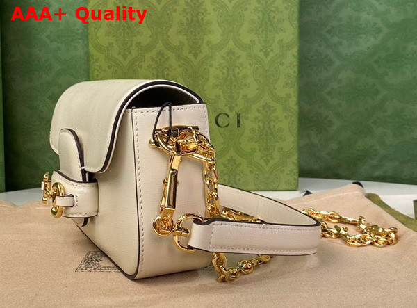 Gucci Horsebit 1955 Small Shoulder Bag in White Leather 735178 Replica