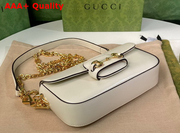 Gucci Horsebit 1955 Small Shoulder Bag in White Leather 735178 Replica