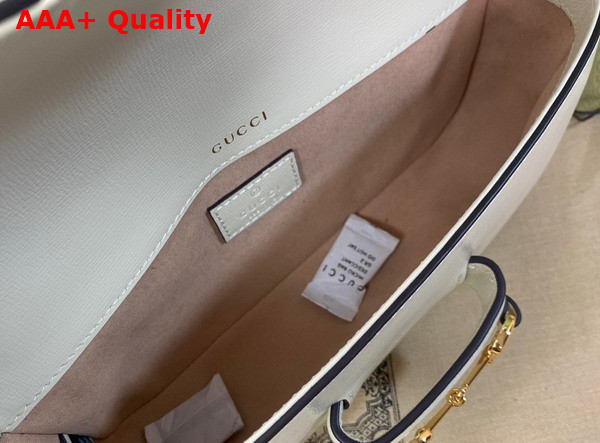 Gucci Horsebit 1955 Small Shoulder Bag in White Leather 735178 Replica