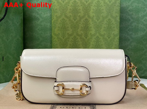 Gucci Horsebit 1955 Small Shoulder Bag in White Leather 735178 Replica