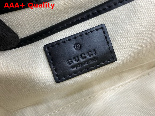 Gucci Horsebit 1955 Small Top Handle Bag in Beige and Ebony GG Supreme Canvas and Black Leather Trim 815206 Replica