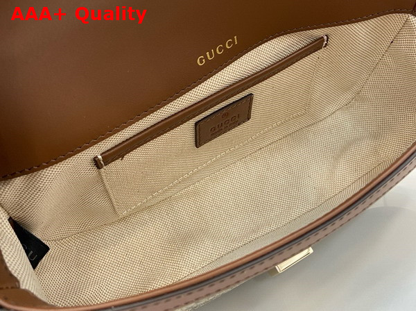 Gucci Horsebit 1955 Small Top Handle Bag in Beige and Ebony GG Supreme Canvas and Brown Leather Trim 815206 Replica