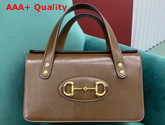 Gucci Horsebit 1955 Small Top Handle Bag in Brown Leather 627323 Replica