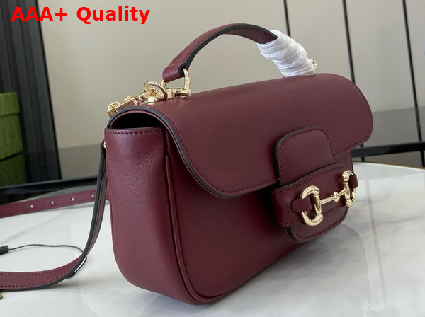 Gucci Horsebit 1955 Small Top Handle Bag in Gucci Rosso Ancora Red Leather 815206 Replica