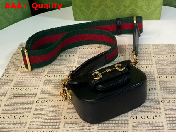 Gucci Horsebit 1955 Strap Wallet in Black Leather 699760 Replica