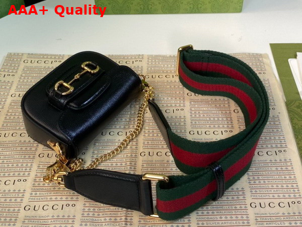 Gucci Horsebit 1955 Strap Wallet in Black Leather 699760 Replica