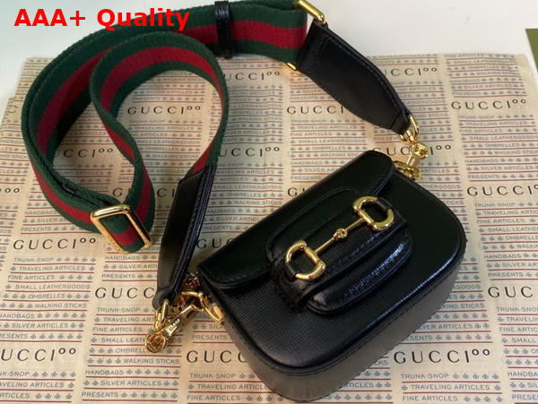 Gucci Horsebit 1955 Strap Wallet in Black Leather 699760 Replica