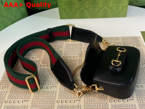 Gucci Horsebit 1955 Strap Wallet in Black Leather 699760 Replica