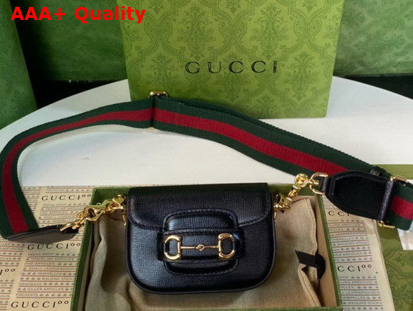 Gucci Horsebit 1955 Strap Wallet in Black Leather 699760 Replica