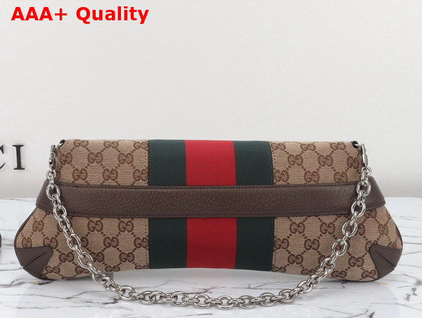 Gucci Horsebit Chain Medium Shoulder Bag in Beige and Ebony Original GG Canvas 764255 Replica