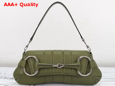 Gucci Horsebit Chain Medium Shoulder Bag in Green Leather 764255 Replica