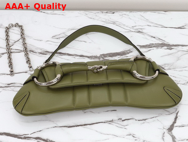 Gucci Horsebit Chain Medium Shoulder Bag in Green Leather 764255 Replica