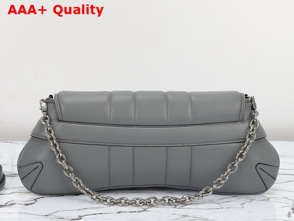 Gucci Horsebit Chain Medium Shoulder Bag in Grey Leather 764255 Replica