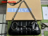 Gucci Horsebit Chain Small Shoulder Bag in Black Leather 764339 Replica