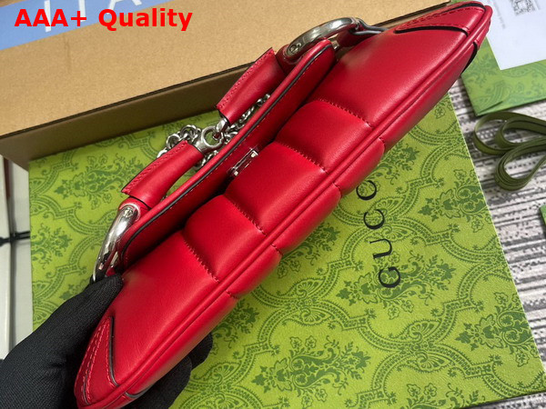 Gucci Horsebit Chain Small Shoulder Bag in Red Leather 764339 Replica