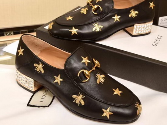 Gucci Horsebit Embroidered Leather Loafer with Crystals Black Leather