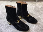 Gucci Horsebit GG Velvet Boot with Crystals Black GG Velvet