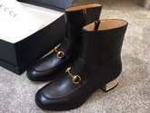 Gucci Horsebit Leather Boot with Crystals Black Leather