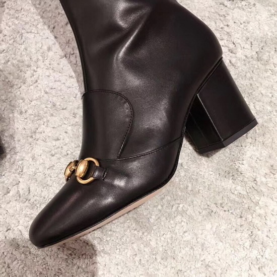 Gucci Horsebit Leather Over The Knee Boot in Black Calfskin