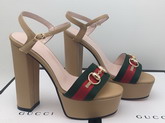 Gucci Horsebit Platform Sandal Apricot Leather and Web