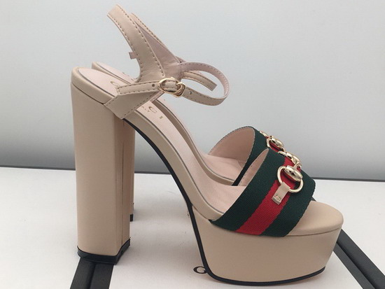 Gucci Horsebit Platform Sandal Beige Leather and Web