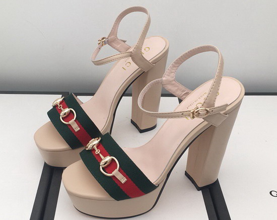 Gucci Horsebit Platform Sandal Beige Leather and Web