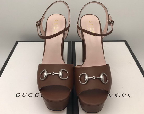 Gucci Horsebit Platform Sandal Brown Leather