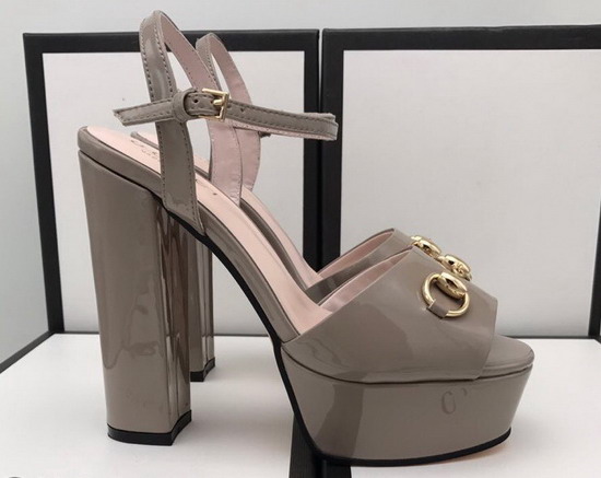 Gucci Horsebit Platform Sandal Grey Patent Leather