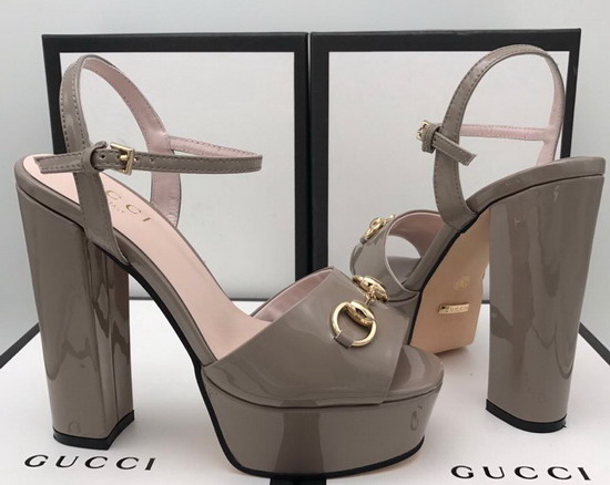 Gucci Horsebit Platform Sandal Grey Patent Leather