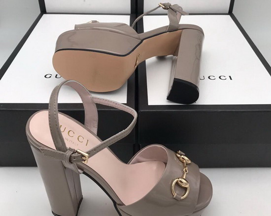 Gucci Horsebit Platform Sandal Grey Patent Leather