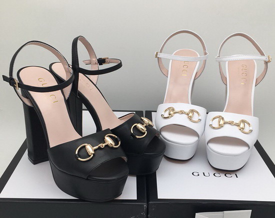 Gucci Horsebit Platform Sandal in Black Leather