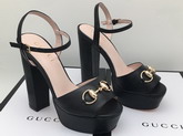 Gucci Horsebit Platform Sandal in Black Leather